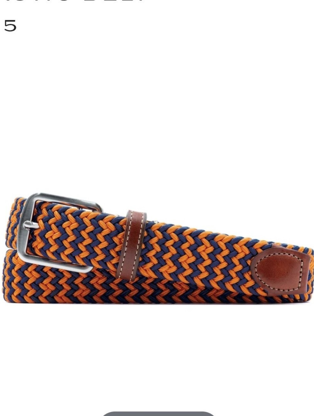 Martin Dingman Collegiate Newport Woven Italian Elastic Rayon And Leather Belt